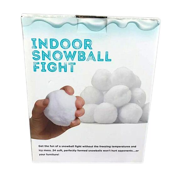 24 Fluffy Snowballs Play Fight Soft Indoor Outdoor Family Fun Snow Balls Party - Picture 3 of 5